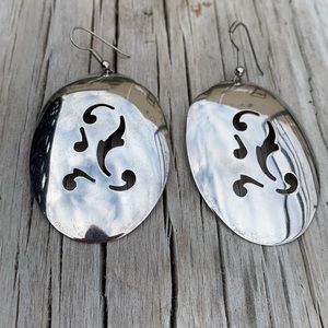 Antique Silver Spoon Earrings